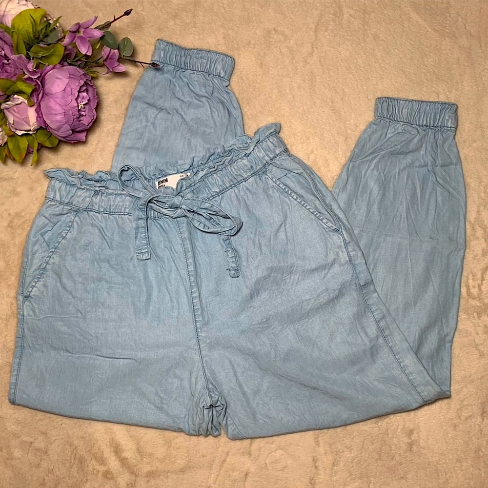Bershka Denim High Waisted Joggers